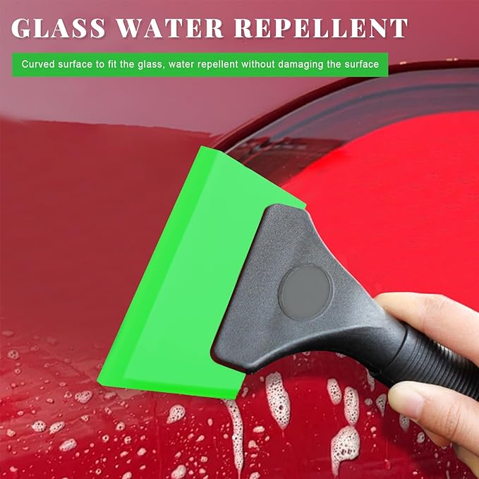 2 PCS Window Tint Kit Tools, Professional Vinyl Wrap Kit with Plastic Squeegee & Felt Squeegee, Universal Privacy Film Installation Tint Tools for Vehicle Glass Home (Green)