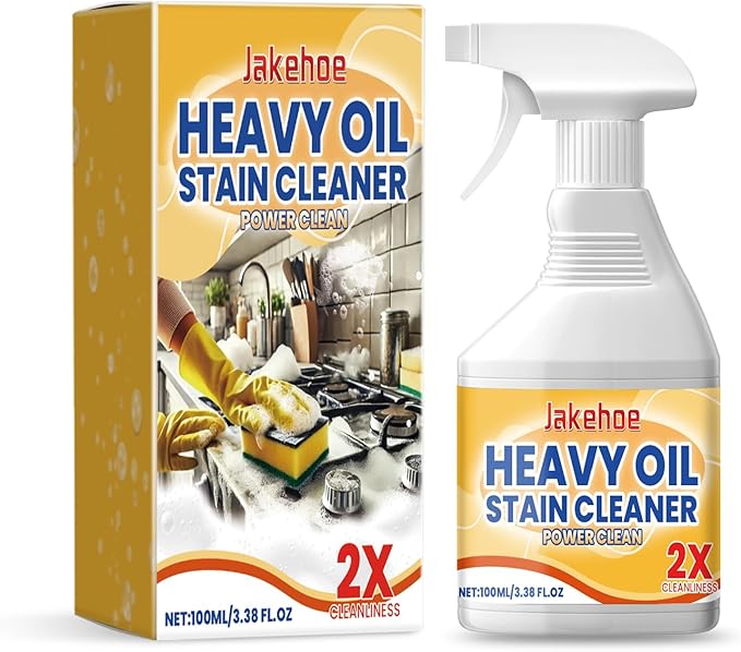 Heavy Oil Stain Cleaner, Multi-Purpose Power Clean Spray, Suitable for kitchen stoves, walls, electric appliances, kitchen utensils, coffee machines and other items (6.76fl oz)