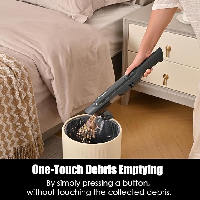 Handheld Vacuum Cordless, Lightweight 1.4lb with Powerful Suction, Charging Dock, Single Touch Empty and Detachable Dust Cup, Portable Mini Car Vac for Home Pet Car