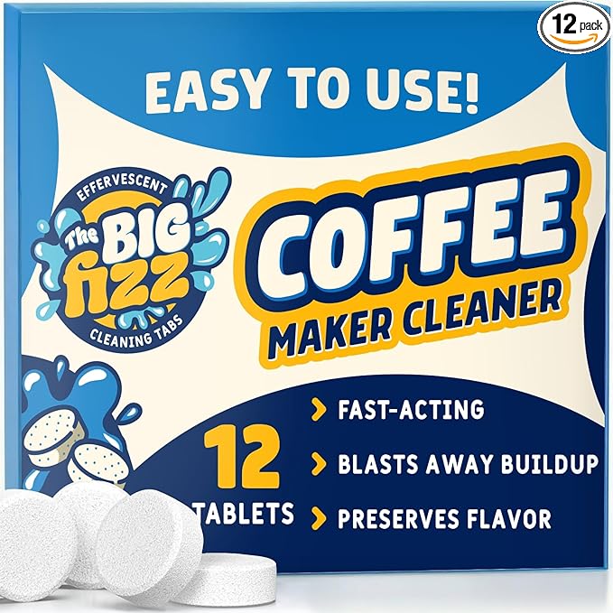 Coffee Maker Descaler - Easy to Use Coffee Machine Tablets Compatible with All Major Brands - Fast Acting Descaling Tablets Preserves Brew Flavor & Machine Longevity (12 Count)