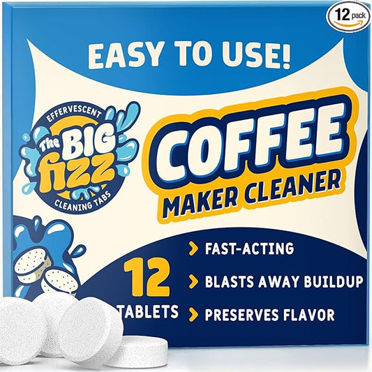 Coffee Maker Descaler - Easy to Use Coffee Machine Tablets Compatible with All Major Brands - Fast Acting Descaling Tablets Preserves Brew Flavor & Machine Longevity (12 Count)