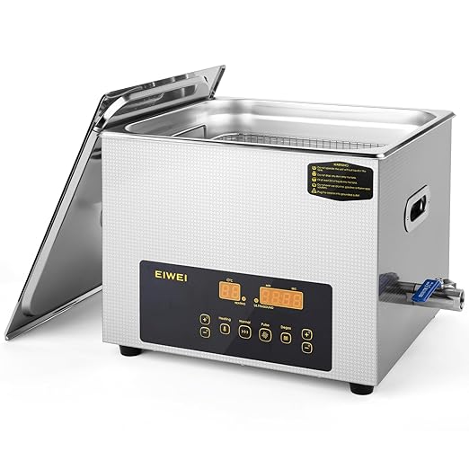 15L Ultrasonic Cleaner Dual-Frequency Professional Digital Stainless Steel Cleaning Machine with Heater Timer for Carburetor, Parts, Circuit Board, Glasses, Denture, Jewelry