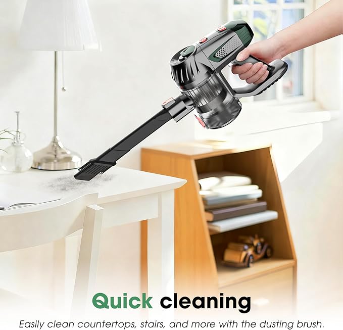 Cordless Vacuum Cleaner, Upgraded 15KPA 70 Minutes, Powerful Suction, Rechargeable, Lightweight, 180° Bendable Cane Vacuum Cleaner for Home/Pet Hair/Carpet/Floor