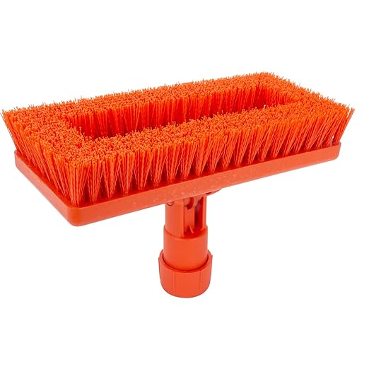 SPARTA 3638831EC24 Polyester Rectangle Scrub Brush, Floor Brush, Cleaning Brush With Swivel Head For Cleaning, 8 Inches, Orange