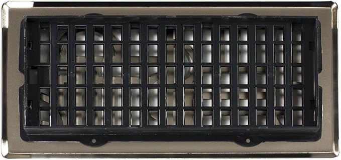 Decor Grates (4-Pack) SPH410-NKL Scroll Design Floor Register, 4x10 Inches, Brushed Nickel Finish