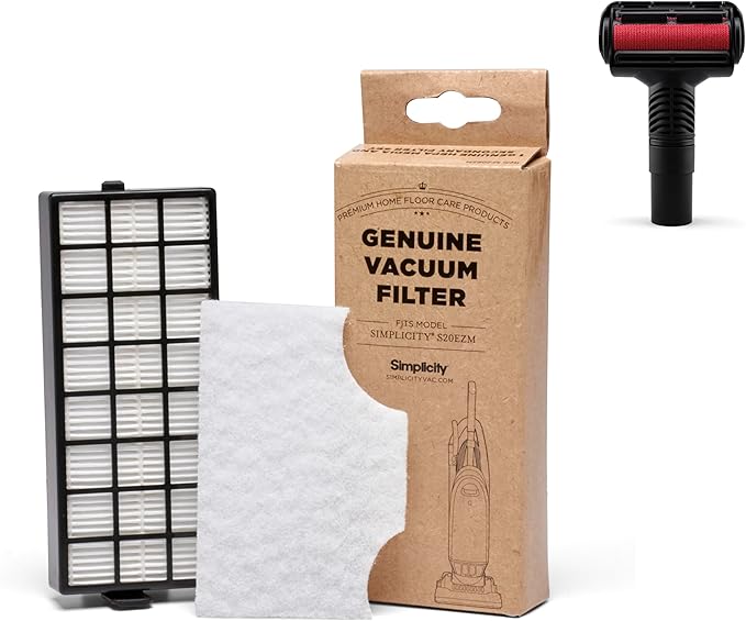 Simplicity Vacuums SF20EZM HEPA Media Filter Set & Pet Hair Upholstery Tool Bundle for Simplicity S20EZM Allergy Bagged Upright Vacuum Cleaner