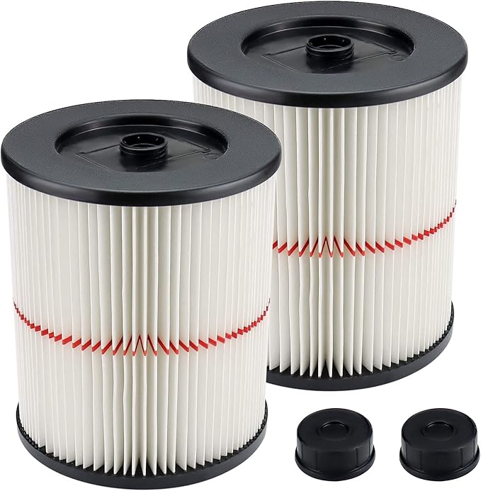 Replacement Filter for Shop Vac Craftsman 9-17816 Wet Dry Air Filter for 5 6 8 12 & Larger Gallon Vacuum Cleaner - 2 Pack