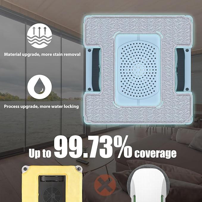 FMART W6 Window Cleaner Robot Double-Sided Spray Water, 3800Pa Strong Suction Smart Window Cleaning Robot, APP&Remote Control Robot Suitable for Outdoor/Indoor High Rise Windows
