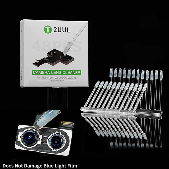 Portable Mobile Phone Camera Lens Cleaner Resin Synthetic Stick Dust Fingerprint Removal Stick for Phone Camera Lens Screen Cleaning Tool,48Pcs/Box