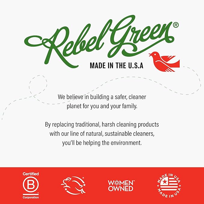 Rebel Green Natural All-Purpose Cleaning Spray - Plant-Based Multi-Surface Cleaner with Essential Oils for Kitchen, Bath, Countertops and More - Orange & Chamomile - 16 oz - 2 Pack