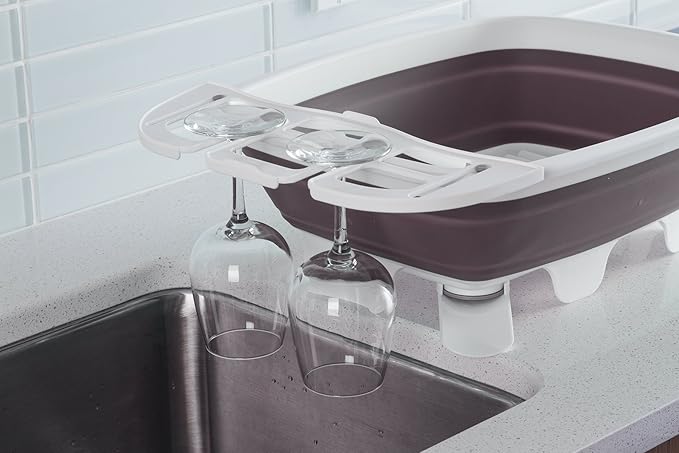 PrepSolutions by Progressive Swivel Spout Collapsible Dish Drainer, Large Pop-Up Portable Dish Tub, Washing Basin for Kitchen