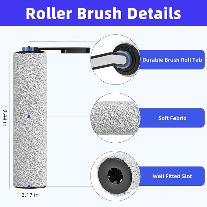 Replacement Parts Compatible with Tineco Floor One S5 / S5 Pro / S5 Pro 2 / S5 Blue Vacuums, 2 Roller Brushes & 4 Filters Accessories Kit (𝗡𝗢𝗧 𝗳𝗼𝗿 𝗦𝟱 𝗖𝗼𝗺𝗯𝗼 / 𝗦𝟱 𝗦𝘁𝗲𝗮𝗺)