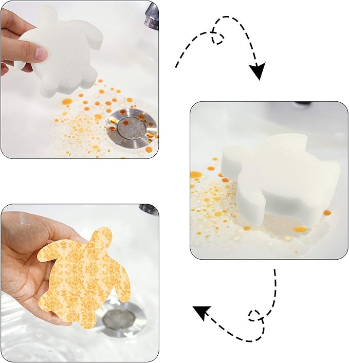 Chuangdi 24 Pieces Hot Tub Sponge, Turtle Oil Scum Absorbing Absorber for Spa and Swimming Pool (White)