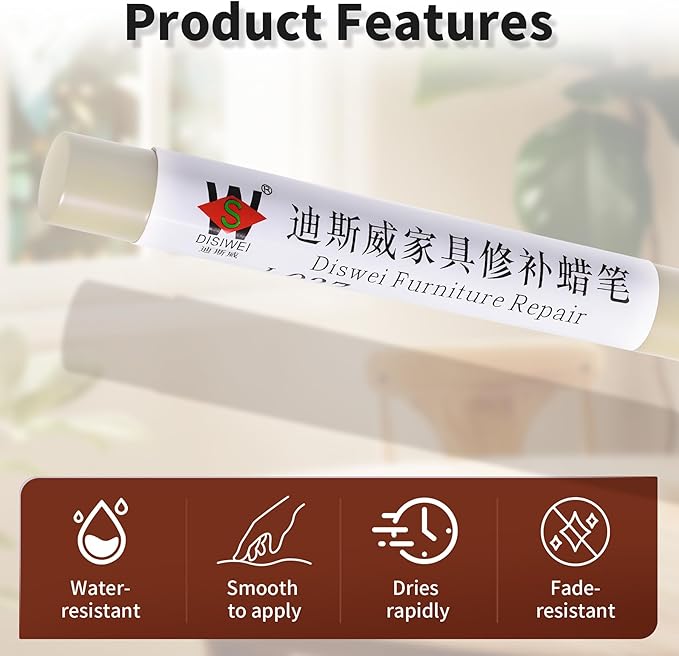 Wood Filler Sticks White Maple Furniture Scratch Repair Crayons Wood Floor Repair Wax Filler Sticks Furniture Repair Wax Crayons for Wooden Furniture, Floors, Cabinets & Tables