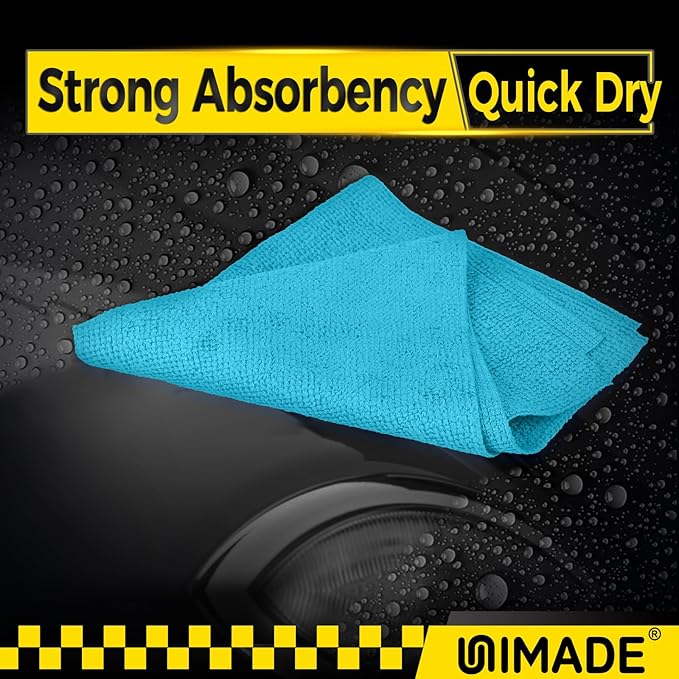 Microfiber Cleaning Cloth, 100PK Commercial Grade Work Rags Microfiber Towels for Cars Cleaning Rags Bulk Detailing Cloth for Automotive Bar Mechanic Restaurant Garage, 11.5"x11.5", Multicolor