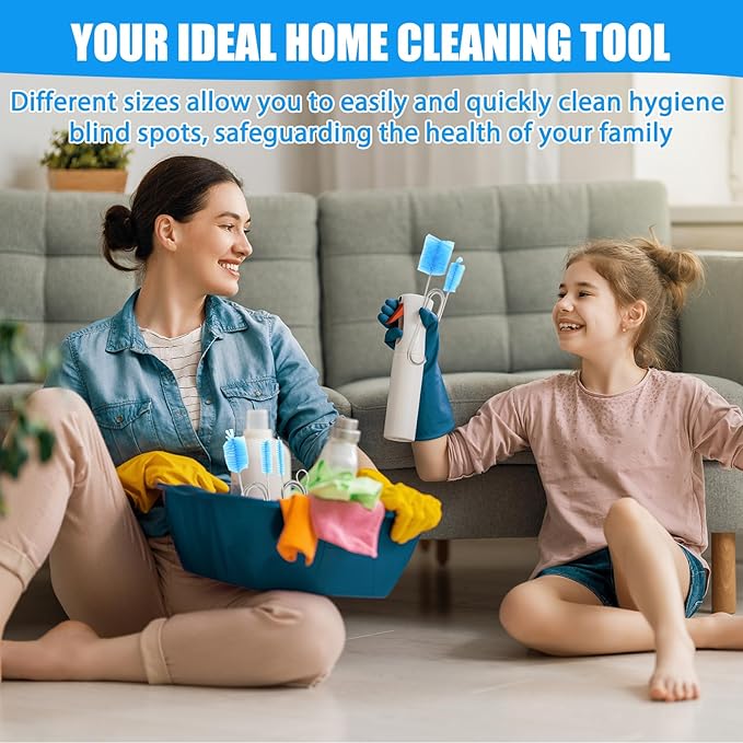 Drain Tube Cleaning Brush, Dryer Vent Cleaner, Long Pipe Brushes for A Sink, Flexible Wire Shower Drain Brush Tool,Suitable for Kitchen Sink and Plumbing Cleaning (Blue)
