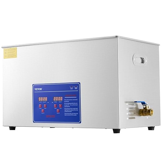 VEVOR 30L Ultrasonic Cleaning Machine, 40kHz Stainless Steel Jewelry Cleaner with Digital Timer & Heater -Iedal for Wrenches, Screwdrivers, Industrial Parts Cleaning, FCC/CE/RoHS Certified