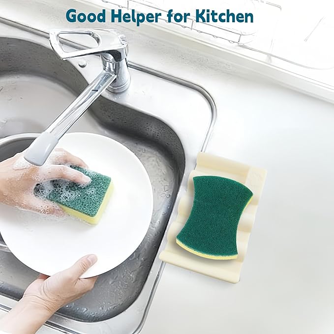 Silicone Soap Dish,Self Draining Soap Holder Perfect for Shower,Bathroom Sink,Kitchen Sink & Travel,Non-Slip Bar Soap Holder Extend Soap Life,Keep Soap Bars Dry & Easy Cleaning Beige-3Pcs