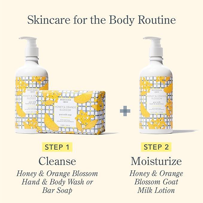Beekman 1802 Goat Milk Hand Wash – Honey & Orange Blossom – Scented – 12.5 oz – Moisturizing & Gentle – Good for Sensitive Skin – Ready for Use, Pump Inserted
