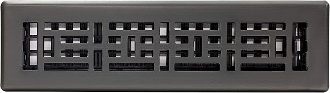 Decor Grates AJH212-GM Oriental Floor Register, 2x12 Inches, Gun Metal