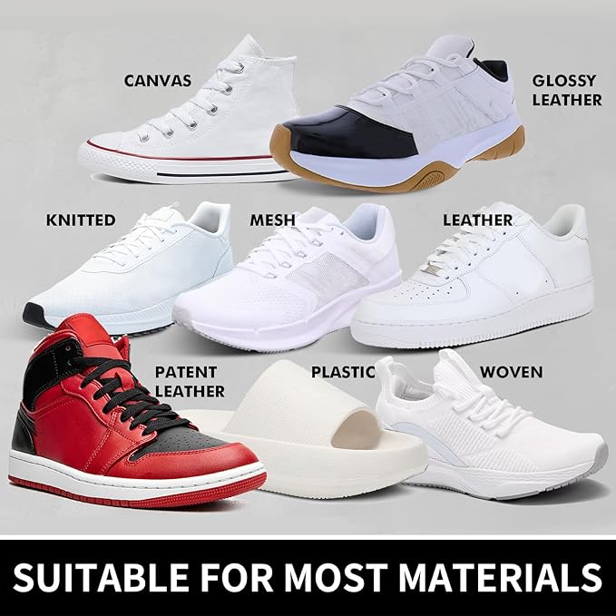 Henviro Shoe Cleaner Kit for Sneaker - 8.5 Oz Shoe Cleaning Kit with Shoe Brushes & Towel, White Shoe Sneaker Cleaner Kit, Suede Shoe Cleaner for Suede Mesh Leather Knit, and Most Materials