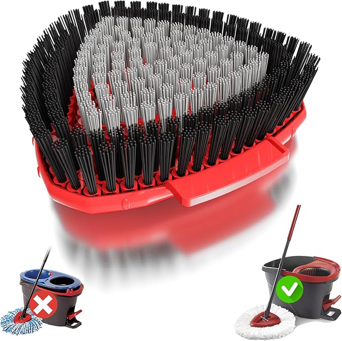 Upgraded Spin Mop Replacement Scrub Brush Heads Compatible with Ocedar EasyWring 1 Tank,Full Bristle Scrubber Replace Great for Kitchen, Bathroom, Pools,Deck Hard Floor Cleaning