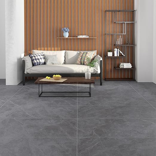 Freshtour Vinyl Flooring Roll, Versatile Removable PET Leather-Like Floor Covering, Waterproof & Durable, Easy Tape Installation, Cost-Effective for Any Room, Grey Marble/ 53.82 Sq.ft (39.3" x 197")