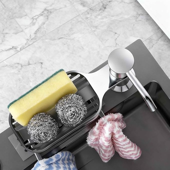 Deluxe Multi-Purpose Kitchen Sink Soap Dispenser Kit, Integrated Built-in/Countertop Liquid Pump, Extra-Long 3.9ft Cuttable PVC Hose, Weighted Gravity Ball & Enhanced Suction for Seamless Dishwashing
