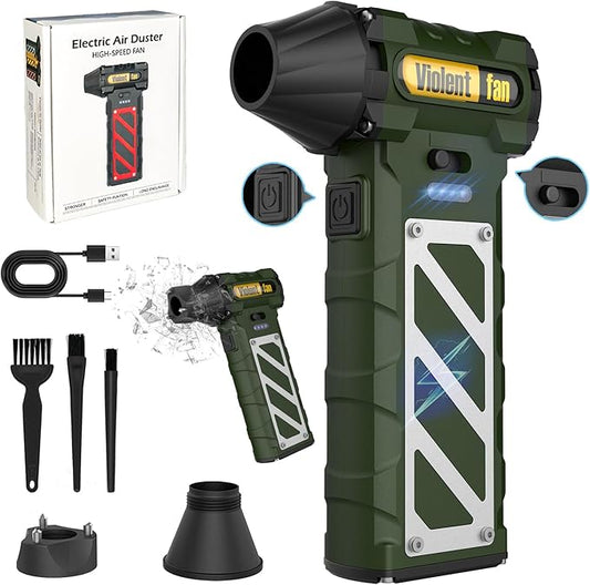 Electric Air Duster-Compressed Air Duster,60mph Wind Stepless Speed Canned Air for PC/Computer/Blaster/Electronics/Home Cleaning, 150000RPM Air Blower to Spray Air Can Dust Off Keyboard Cleaner(Green)