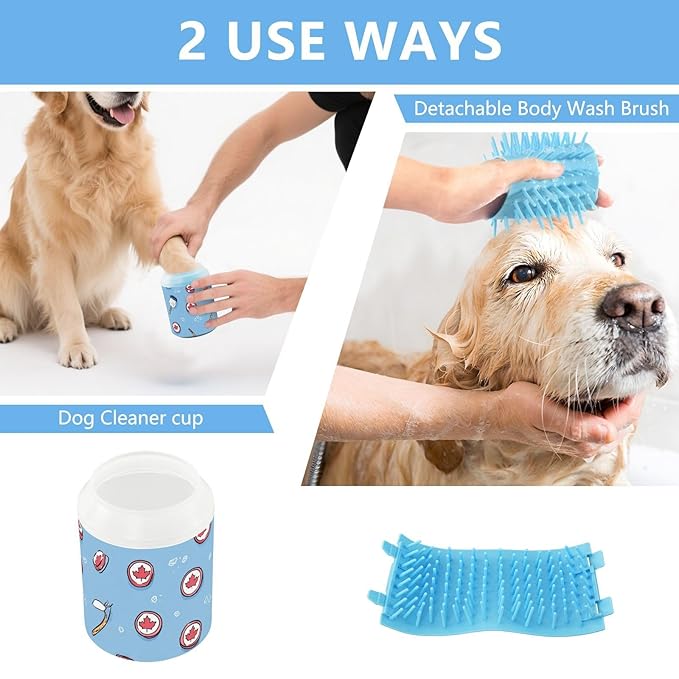 Dog Paw Cleaner Cups for Dogs Pet Foot Washer Paw Scrubber for Small Medium Large Dogs Cats Cleaning Cup Blue Canada Hockey Gear