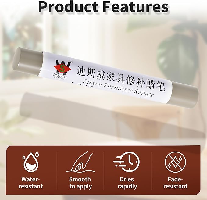 Wood Filler Sticks Light Gray Furniture Scratch Repair Crayons Wood Floor Repair Wax Filler Sticks Furniture Repair Wax Crayons for Wooden Furniture, Floors, Cabinets & Tables