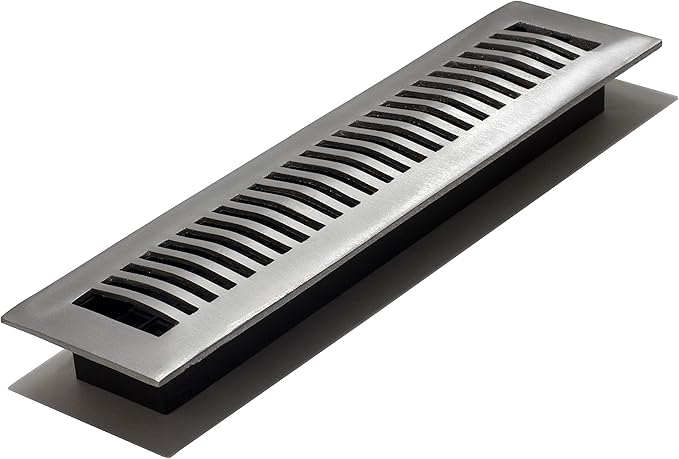 Decor Grates LA214-NKL 2-Inch by 14-Inch Aluminum Floor Register, Nickel