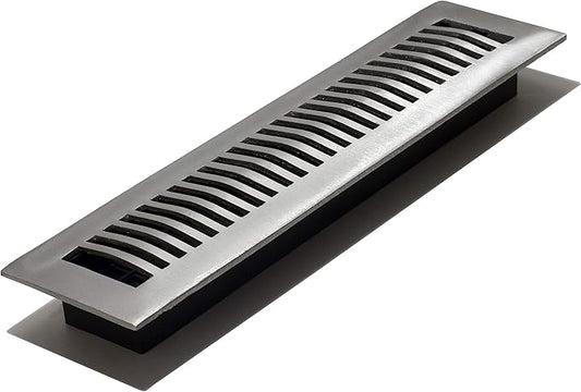 Decor Grates LA214-NKL 2-Inch by 14-Inch Aluminum Floor Register, Nickel