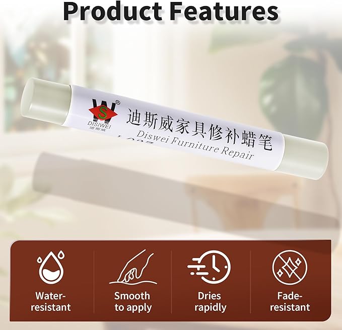 Wood Filler Sticks Soft Gray Furniture Scratch Repair Crayons Wood Floor Repair Wax Filler Sticks Furniture Repair Wax Crayons for Wooden Furniture, Floors, Cabinets & Tables
