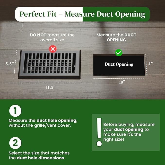 Empire Register Co, Vent Cover - 4x10 inch, Modern Contemporary Design, Oil Rubbed Bronze Finish, Heavy Duty Floor Vent Covers, Metal Damper Attached Vent Covers for Home Floor only