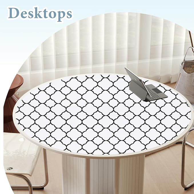 Shelf Drawer Liners for Kitchen Cabinets 11.8 x 236 Inches Non Adhesive Drawer Liner Thickened Refrigerator Liner Black Quatrefoil Strong Non-Slip Paper for Tool Box with Knife and Tape Measure