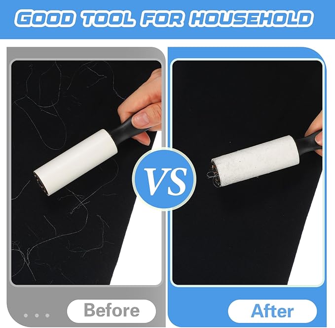 Zhehao 60 Pack Mini Lint Roller Bulk Small Lint Remover Travel Size Portable Brushes Sticky Roller for Clothes Pet Hair Furniture Couch Carpet Car Seats Bedding