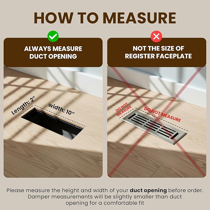 EMPIRE REGISTER CO Linear Design, Heavy Duty Floor Vent Covers, Metal Damper Attached. Vent Covers for Floor only. (Floor, Brushed Nickel, 2 x 10 inch (Pack of 1))