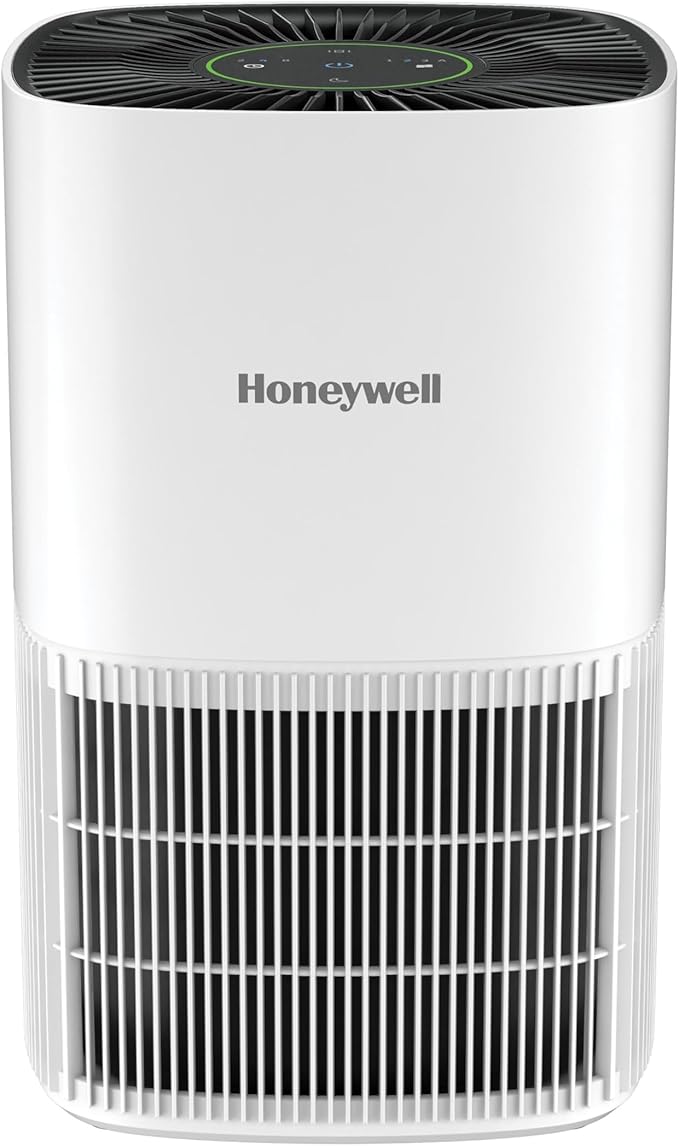 Honeywell AllergenPlus HEPA Air Purifier for Home, 530 Ft² Rooms in 1 hour, 3-in-1 Filter, Compact Design, Auto Mode, Reduces Allergens, Dust, Pollen, Smoke, Pet Dander, Odors, White, HPA125W