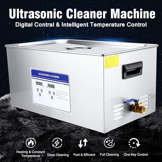Anbull 22L/5.8Gal 480W Industrial Ultrasonic Cleaner Machine with 304 Stainless Steel and Digital Timer Heater for Wrench Tools Industrial Parts Mental Instrument Apparatus Cleaning