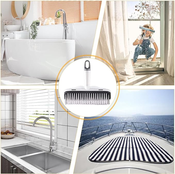 Floor Scrubber - Ergonomic Grip Compact Cleaner Tool - Shower Brush for Cleaning | for Kitchen Balcony Bathtub Garage Patio Pool Wall Deck Tile Concrete