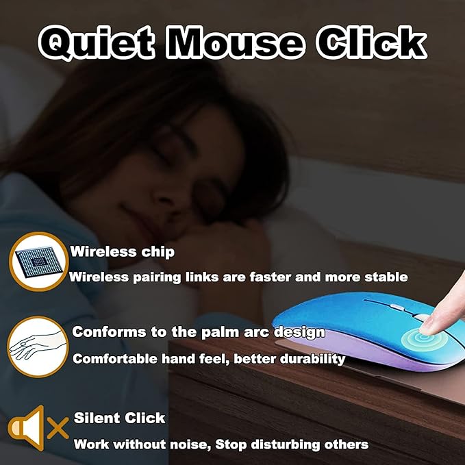 Bluetooth Wireless Keyboard and Mouse Combo,Ultra-Slim Ergonomic Small Rechargeable Bluetooth Keyboard Mouse Set for Apple iPad iPhone Samsung Tablet Phone Android PC Computer Mac Smartphone(Blue)