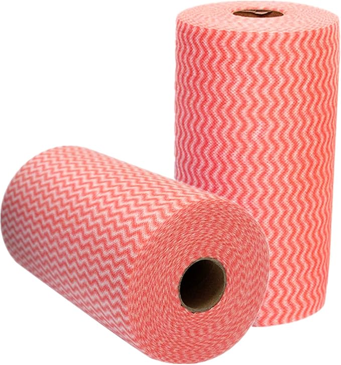 Handi Wipes Reusable Cloth Disposable Cleaning Cloth Kitchen Dish Cloth Dish Towels Dry Blue Washable Wipes Kitchen Dish Rolls, Total Pack of 200, Red