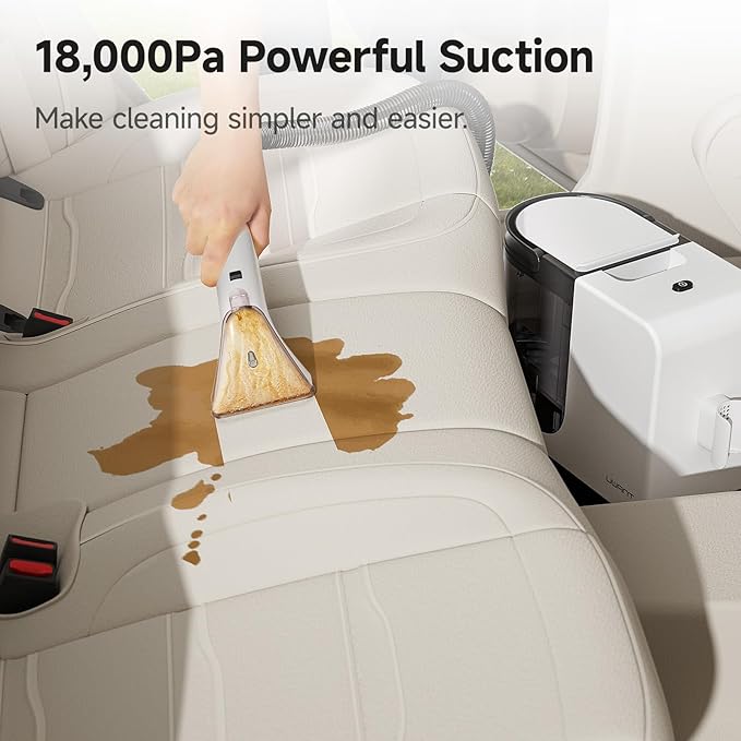 uwant Carpet Cleaner Machine 18Kpa Powerful Suction, Portable Carpet Cleaner for Pet Stains with Cleaning Tools&Solution Self-Cleaning Upholstery Cleaner for Car, Couch, Rug, Spot