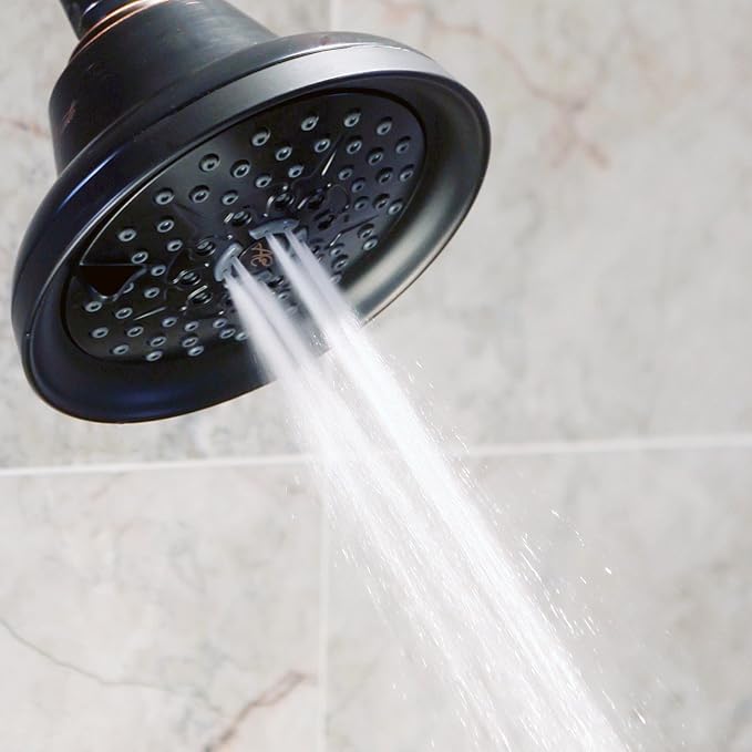 Massage Shower Head With Mist - High Pressure Boosting, Multi-Function, Massaging Rainfall Showerhead For Low Flow Showers & Adjustable Water Saving Nozzle, 1.8 GPM - Oil-Rubbed Bronze