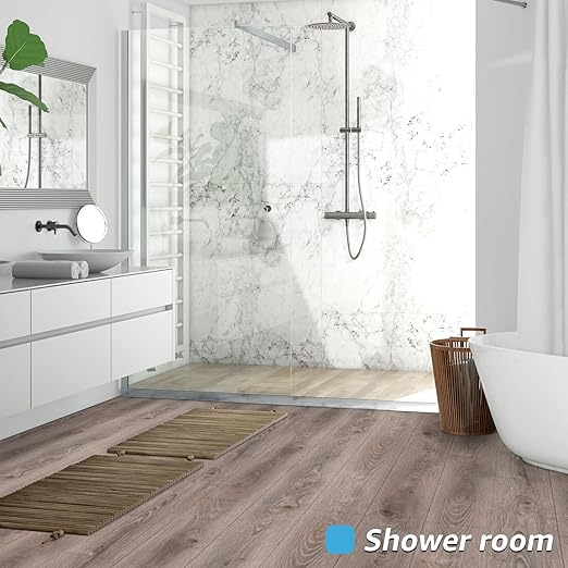 Art3d 60 Sq.ft Peel and Stick Floor Tiles, 40Pcs Luxury Vinyl Plank Flooring Wood Look, Adhesive and Waterproof Tile Sticker for Bedroom, Living Room, Kitchen, Teak