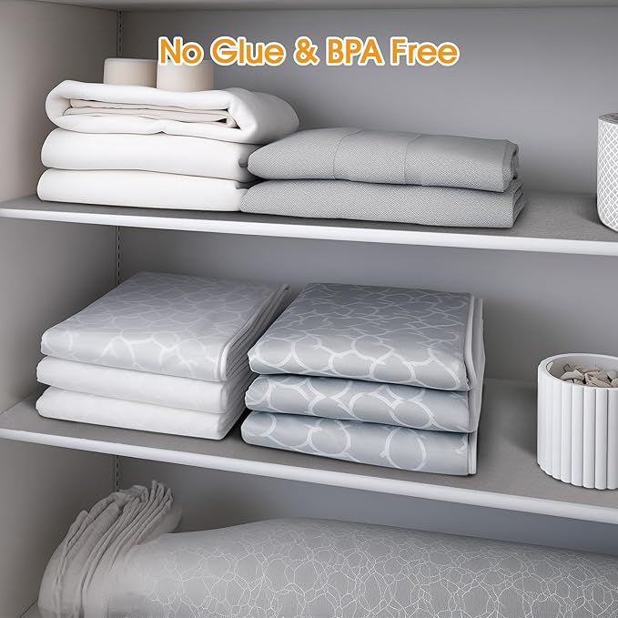 Shelf and Drawer Liner for Kitchen Cabinets Non-Adhesive, Strong Grip Non-Slip Thickened Cabinet Liners for Shelves, Waterproof Mats for Dresser Cupboard, Pure Gray, 23 in x 30 Feet