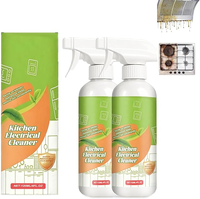 2026 Fly Spray Clèanse, Cleanse Kitchen Appliance Cleaner, Natural Formula to Household Appliances, Kitchen Appliance Cleaner, For Hold, Oven, Stove, Range Hood(2PCS)