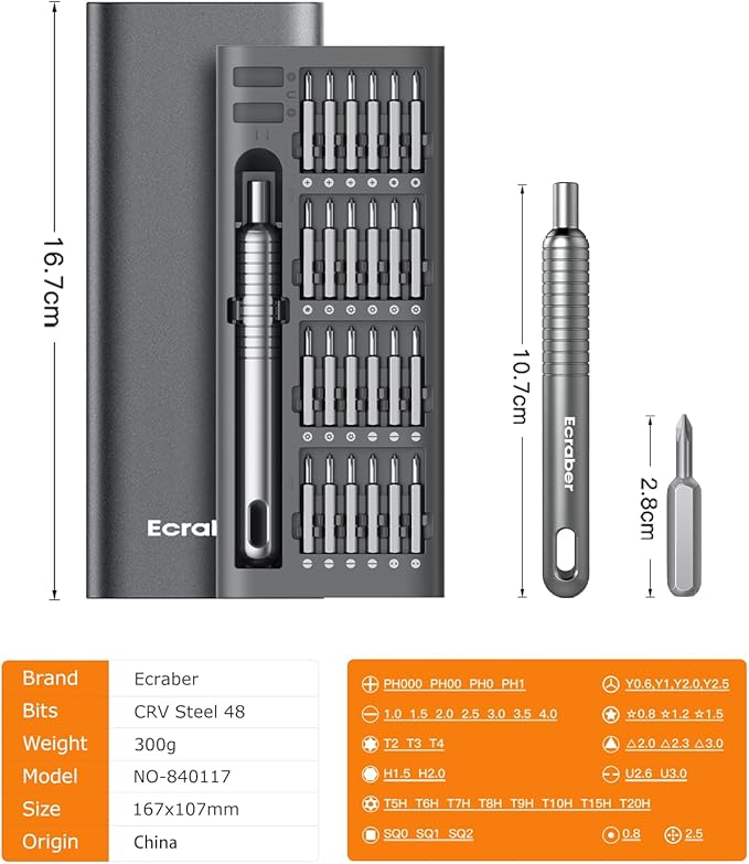 51-in-1 Mini Precision Screwdriver Sets, Portable Magnetic Mini Repair Tool Kit for Phone, Computer, Watch, Laptop, Macbook, Ring Doorbell, Eyeglass, Electronic, Screw Driver