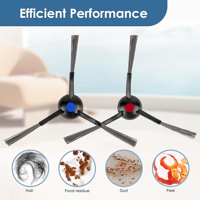 (11 Pack) M12 Pro+ Replacement Parts Compatible with ECOVACS DEEBOT T30 Omni/ T30 Pro Omni/Yeedi M12 Pro+ Robot Vacuum, 1 Roller Brush, 2 Side Brushes, 2 HEPA Filters, 2 Dust Bags, 4 Mop Pads
